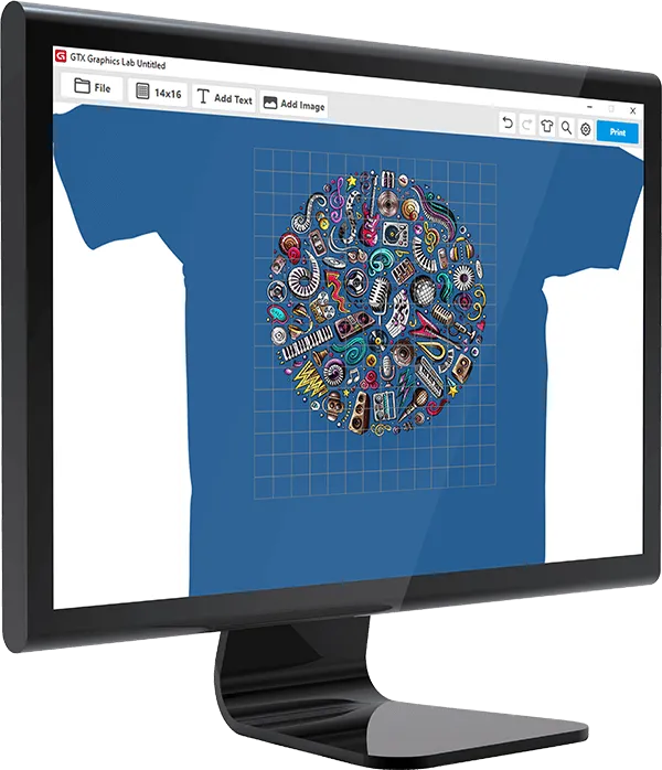 GTX Graphics Lab software on a monitor