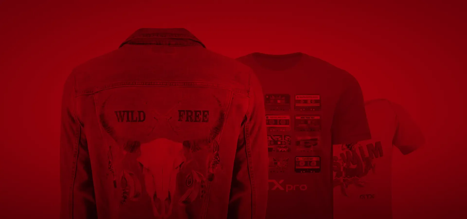 Background of jackets and shirts printed with GTXpro printer