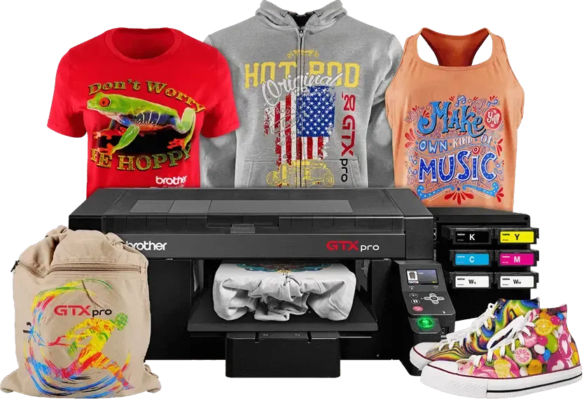 GTXpro printer with printed shirts