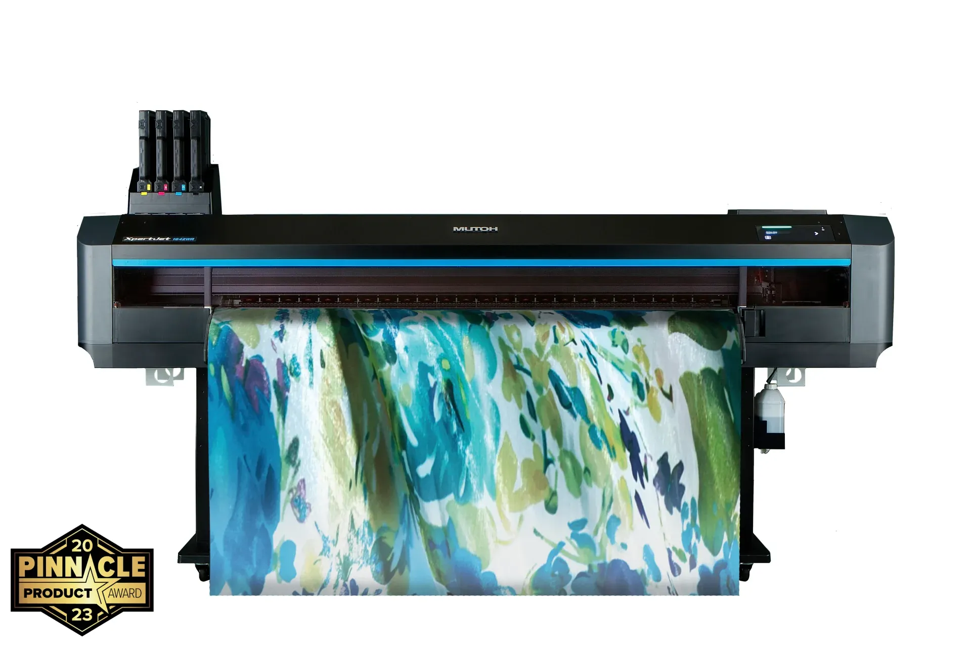 Mutoh XpertJet 1642 WR Pro printing a floral drape