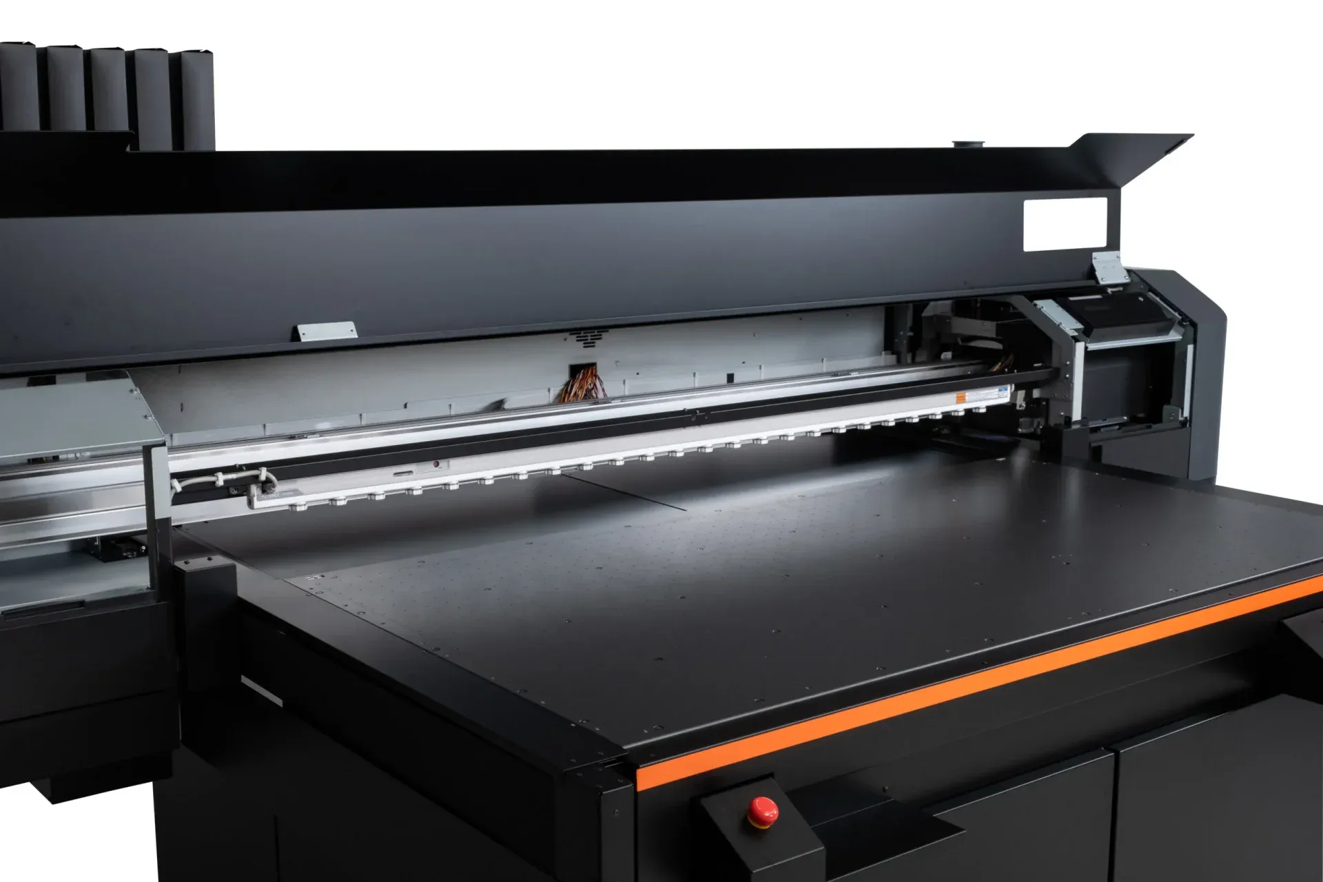 Print gantry and vacuum bed of the Mutoh XpertJet 1462UF