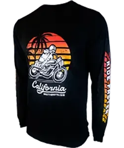 Black t-shirt with colorful sunset printed with GTXpro printer